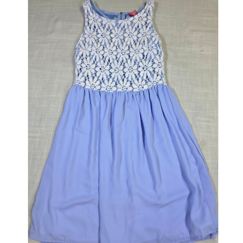 Eight Sixty Lace Bodice Chiffon Skirt Dress Periwinkle Blue CNL890422 Small